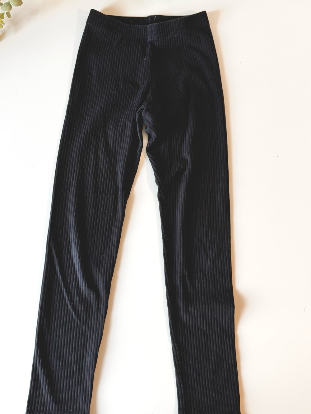 Old Navy Girls Black Ribbed Leggings Size 8 Medium